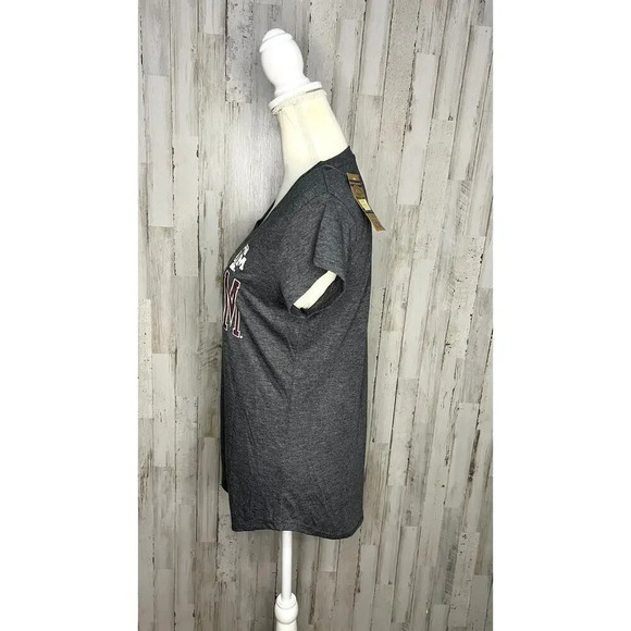 NWT Texas A&M Aggies Women's V-Neck T-Shirt Gray Size Small Short Sleeve - Picture 4 of 5